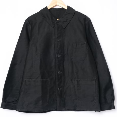 40-50s France Vintage Dubure & Deverchére Black Moleskin Jacket