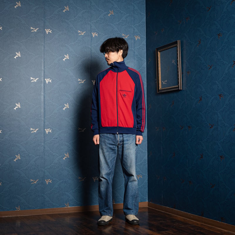 70-80s Vintage adidas Ventex Track Jacket Red ×
