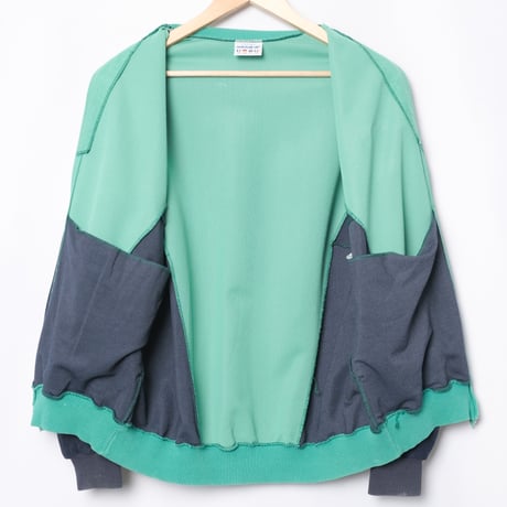 80s Vintage adidas Ventex Track Jacket Green × Navy × Light Gray (Made in France)