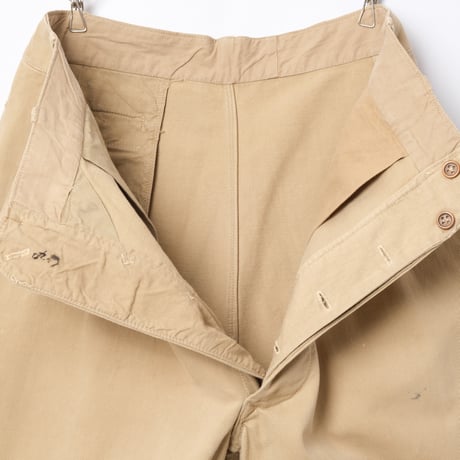 40s French Army FTEO Chino Trousers With Wood Buttons Size 86L(13)