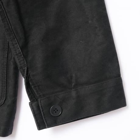 50-60s France Vintage DOLMEN Black Moleskin Jacket