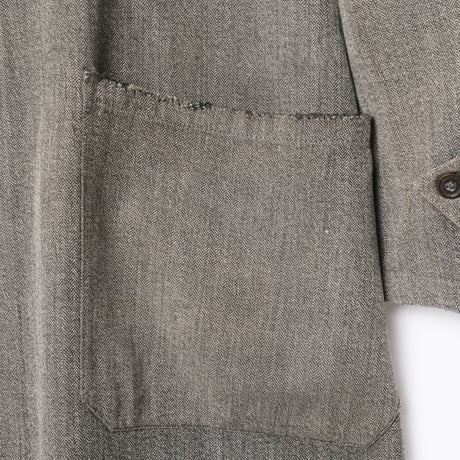 30-40s French Vintage  HBT Black Chambray Atelier Coat