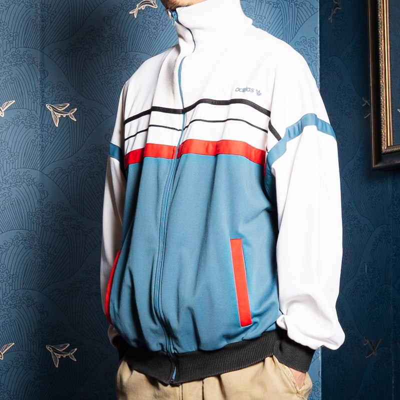 70-80s Vintage adidas Track Jacket Blue Gray ×
