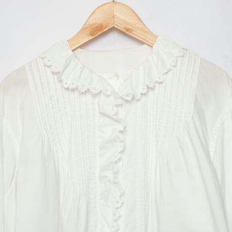 French Antique Cotton Lace Blouse  1