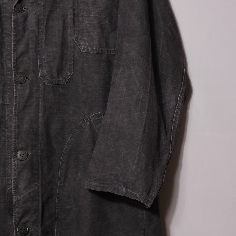 インディゴリネンプリーツスカート　ヴィンテージ　マキニョン 40-50s France Vintage VETRA Black Linen Maqui