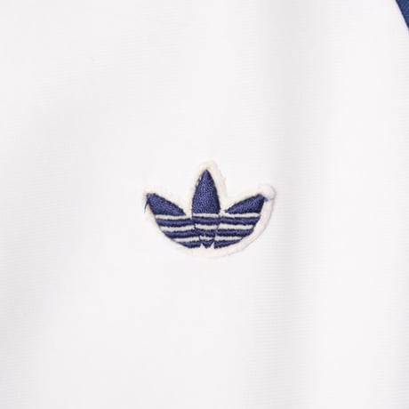 70s Vintage adidas Collarless Track Jacket White × Navy