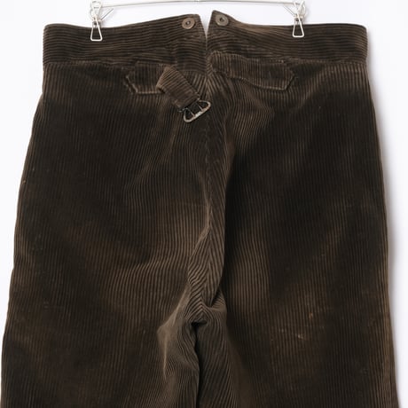 30-40s France Vintage LE MECANO Dark Brown Corduroy Trousers