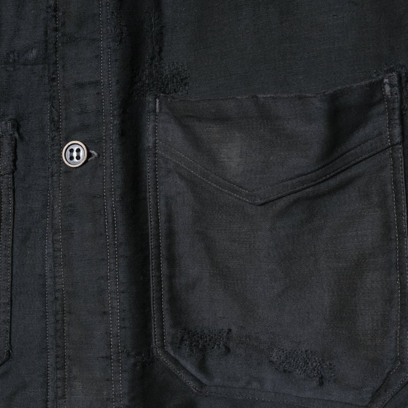 30s-40s Le Durable Black Moleskin Jacket Wood 30s-40s Le Durable Black Moleskin Jacket Wood