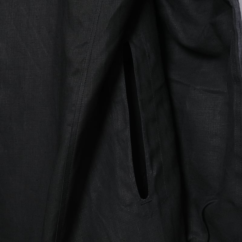 30-40s France Vintage Linbleuvil Black Linen M 30-40s France Vintage Linbleuvil Black Linen M