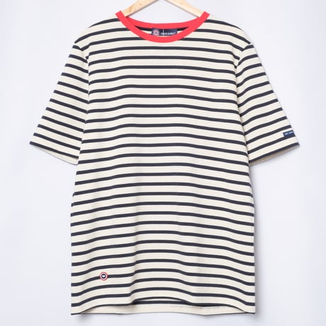 SAINT JAMES × Le Slip Français Half Sleeve Shirt ECRU×MARINE