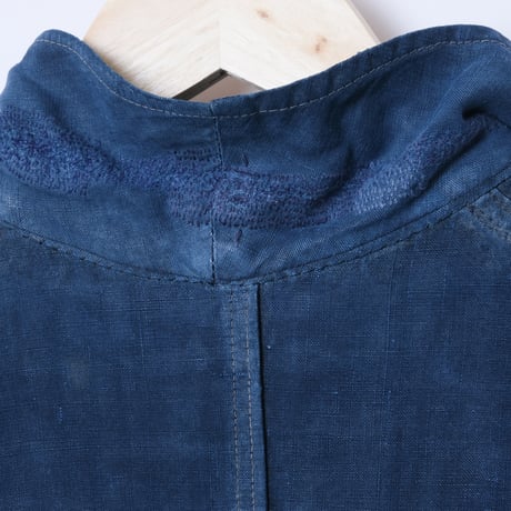 30-40s France Vintage  Indigo Linen  Maquignon Coat