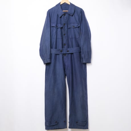 40-50s France Vintage Blue Moleskin all ln One