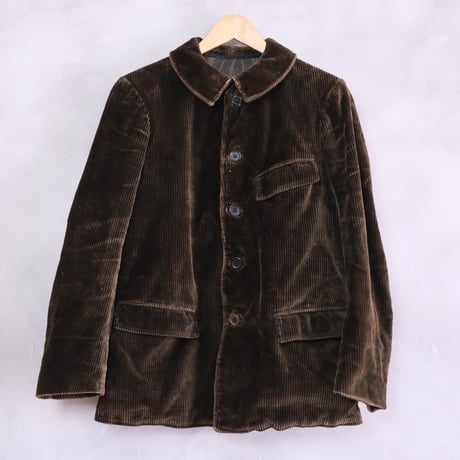 30s  French Dark Brown Corduroy  Jacket