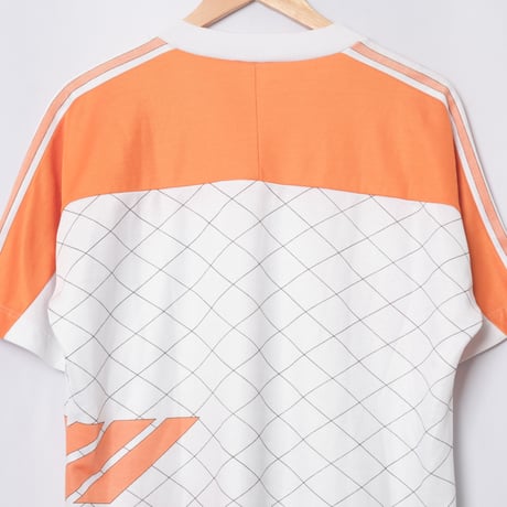 80s Vintage adidas Ventex Half Sleeve Game Shirt White × Orange