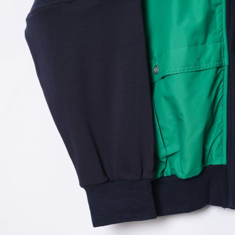 80s Vintage adidas Ventex Green × Navy Blouson (Made in France)Dead Stock
