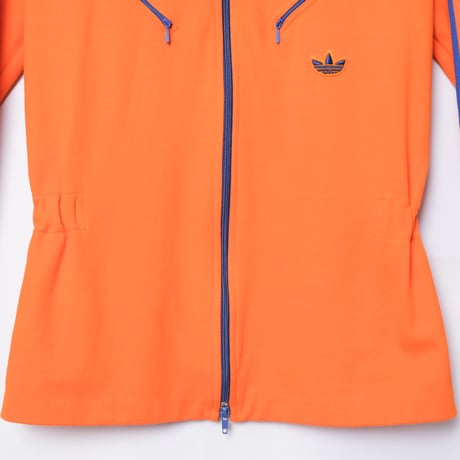 70s Vintage adidas Track Jacket With Hood Orange × Blue