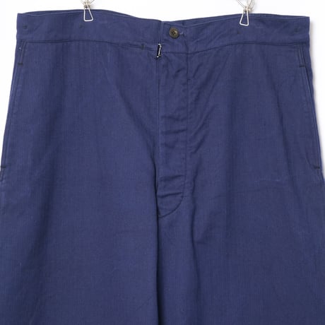 French Army HBT Mechanic Trousers Wood Buttons Dead Stock