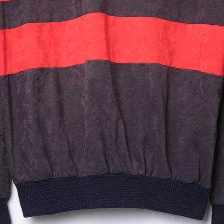 70-80s Vintage adidas Ventex Velours Track Jacket Dark Navy × Red (Made in France)