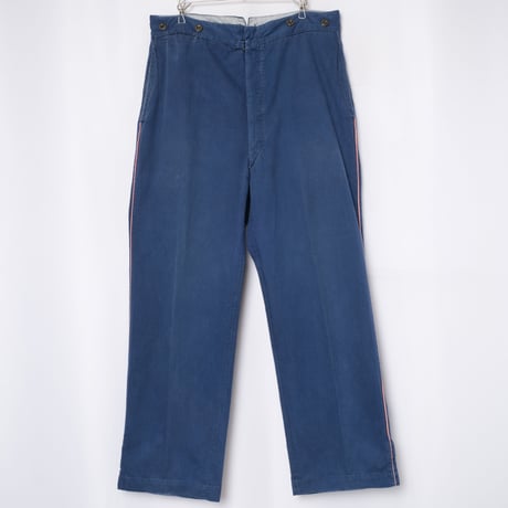 -30s France Vintage Fireman HBT Cotton Trousers