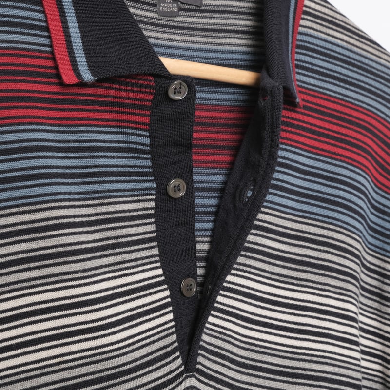 00s- JOHN SMEDLEY Merino Wool Knit Polo Shirt N