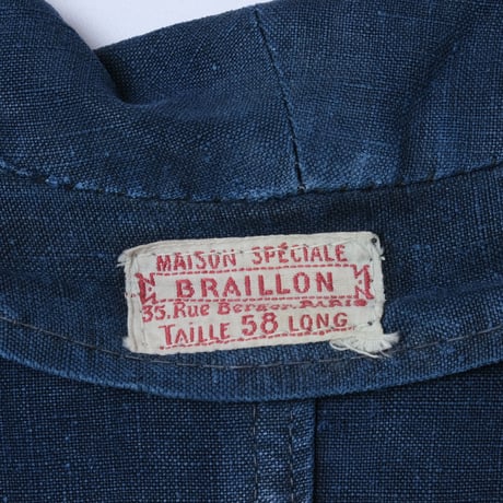 30-40s France Vintage  Indigo Linen  Maquignon Coat