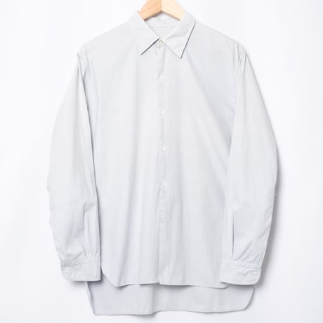 50s France Vintage Light Blue Gray Cotton Shirt