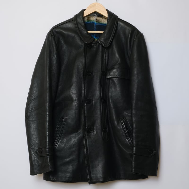 GVF レザーコルビジェジャケット ブラック裏 ブランケット 80'sフレンチ GVF レザーコルビジェジャケット ブラック裏 ブランケット 80's