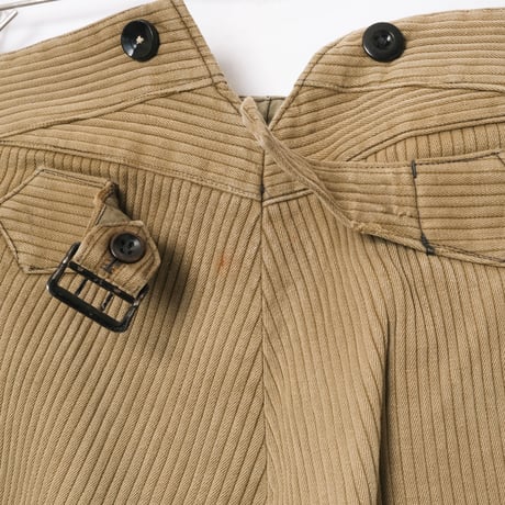 30-40s France Vintage  Cotton Pique Jodhpurs Trousers
