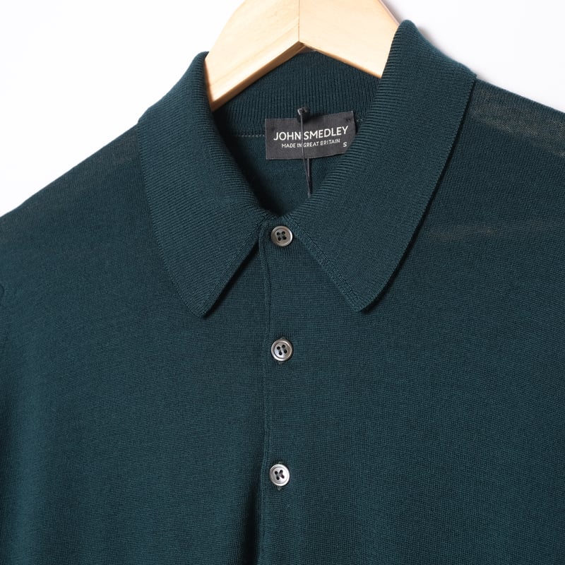00s- JOHN SMEDLEY Merino Wool Polo Dead Stock（M