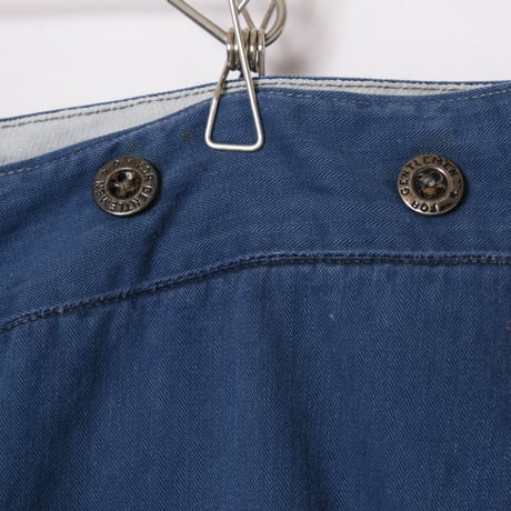 -30s France Vintage Fireman HBT Cotton Trousers