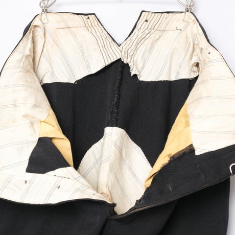 30-40s France Vintage Wool Black Trousers