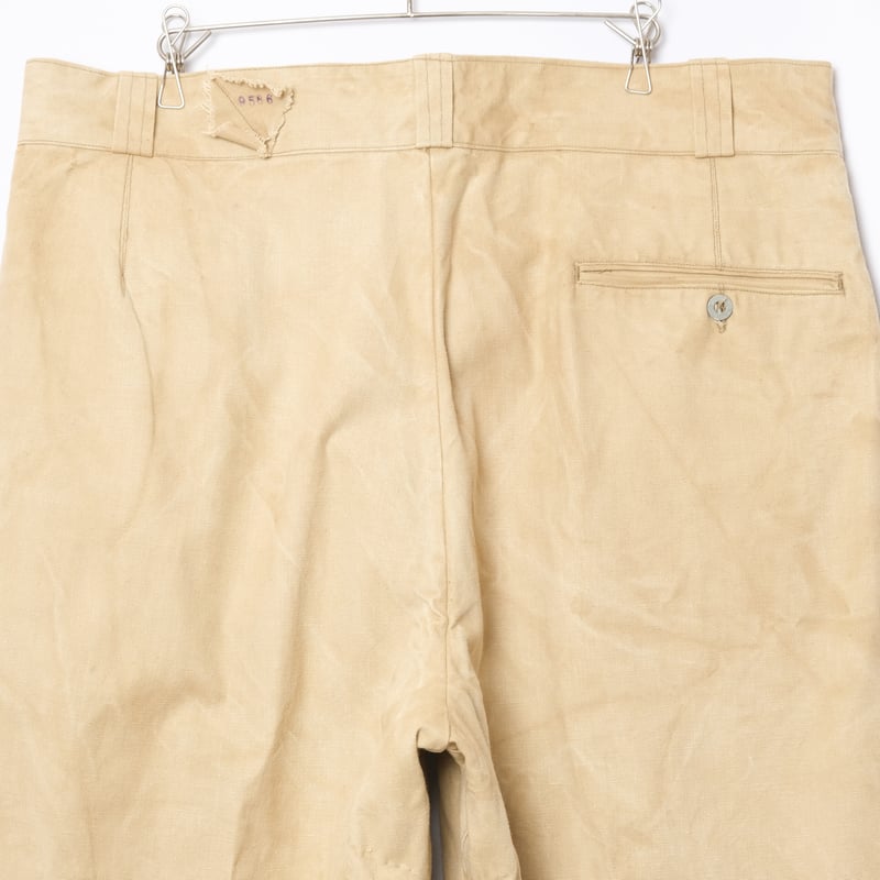 40s French Army Chino Trousers Metal Buttons Si