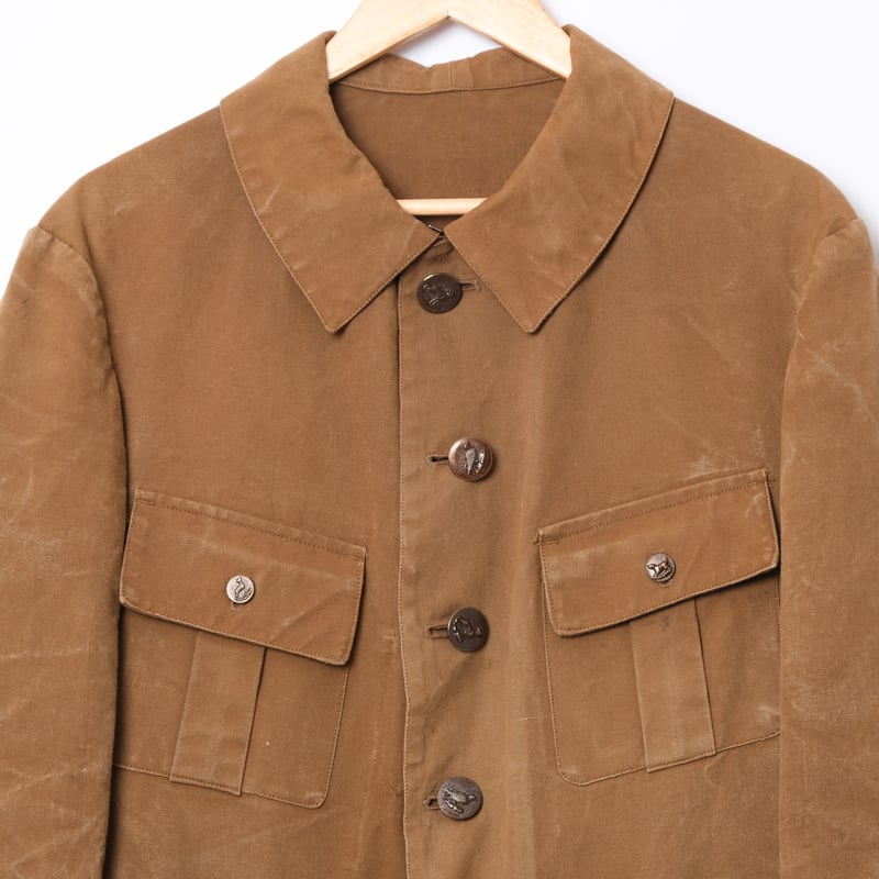 30-40s France Vintage Cotton Canvas Hunting Jac 30-40s France Vintage Cotton Canvas Hunting Jac