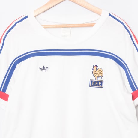 80s Vintage adidas Ventex T Shirt Football France Team 1986（Made in France）