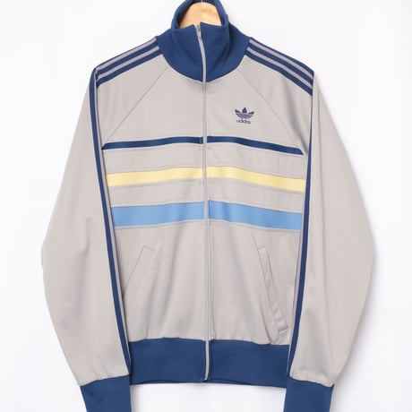 70-80s Vintage adidas Ventex Track Jacket Model First Gray×Navy×Yellow×Light Blue(Made in France)