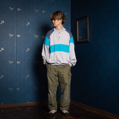 70-80s Vintage adidas Sweat Light Grey× LightBlue