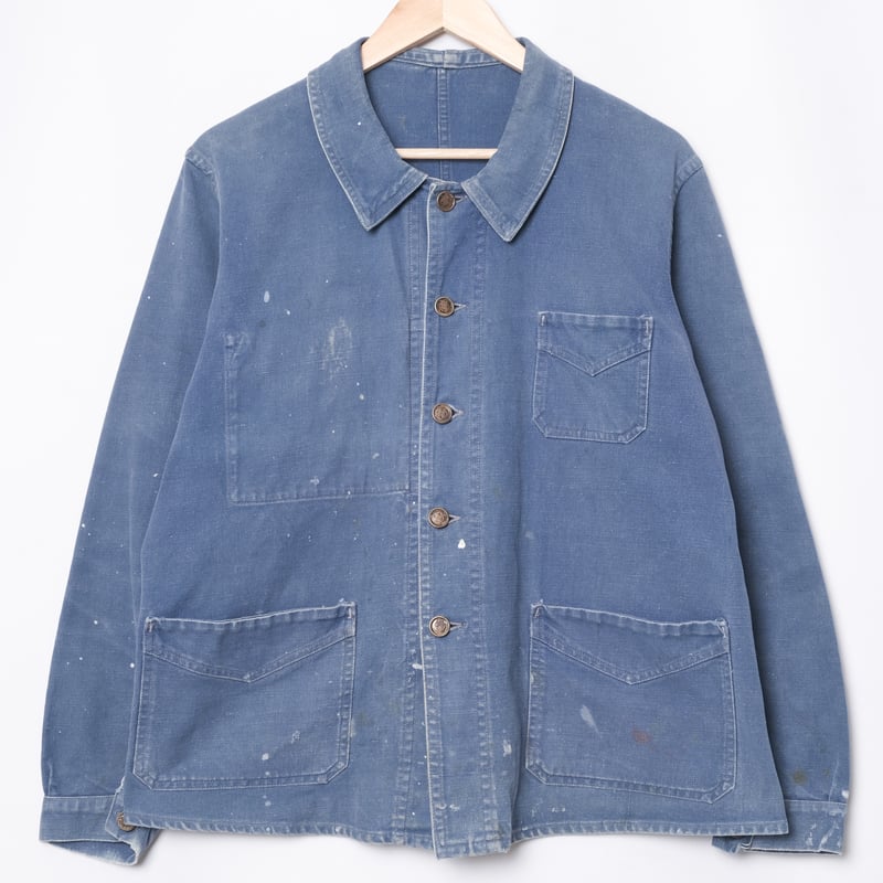 40年代 フランス製 コットンピケ テイラードジャケット 30-40s France Vintage Le Francais Blue Cotton T