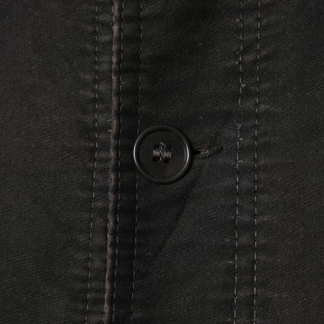 40-50s France Vintage Le Mont St Michel Black Moleskin Jacket