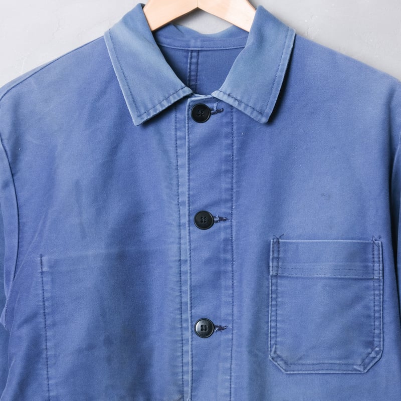 モールスキン60s 50-60s VULCAIN Black Moleskin Jacket Dead Stock