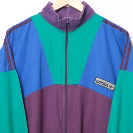 80s Vintage adidas Ventex Track Jacket Purple × Green × Blue (Made in France)