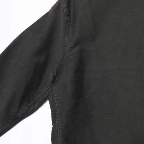 40-50s France Vintage Le Mont Sant Michel Black Moleskin Work Jacket Size 56
