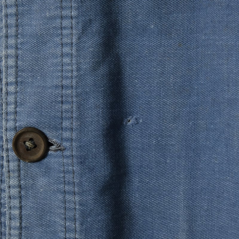 40s Vulcain Blue Cotton Twill Jacket Wood Butt