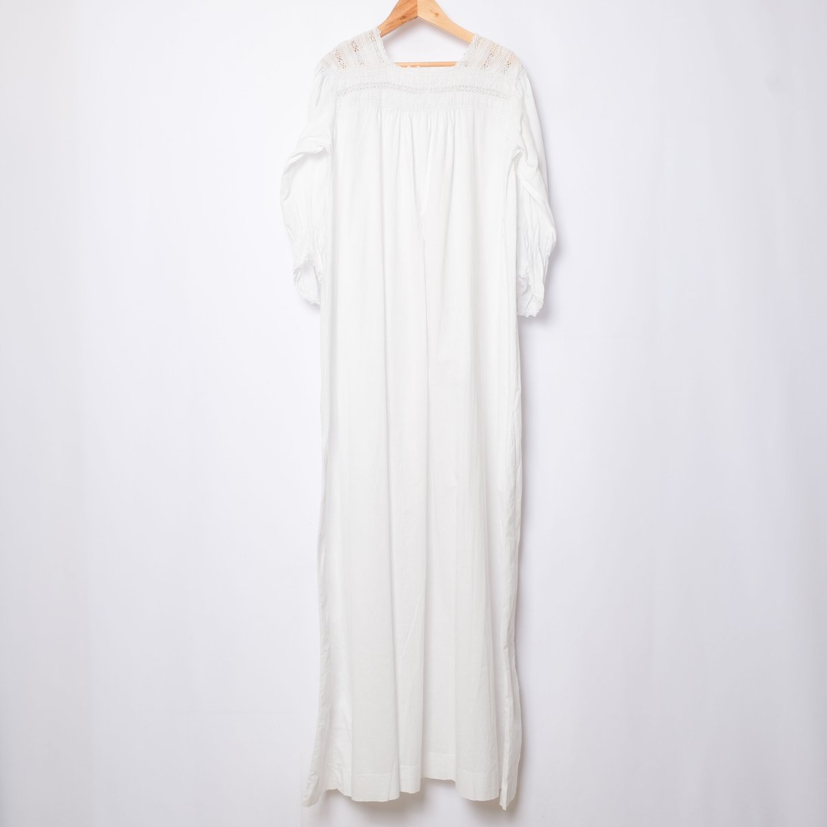 【アンティーク】フランス ナイトドレス ホワイト アンティーク カットワークレースナイトドレス OP01 | European