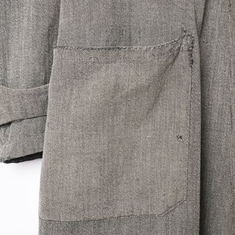 30-40s French Vintage  HBT Black Chambray Atelier Coat