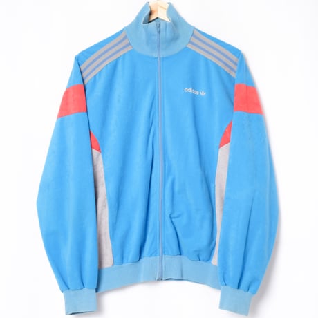70-80s Vintage adidas Ventex Track Jacket Model Challenger Light Blue × Red (Made in France)
