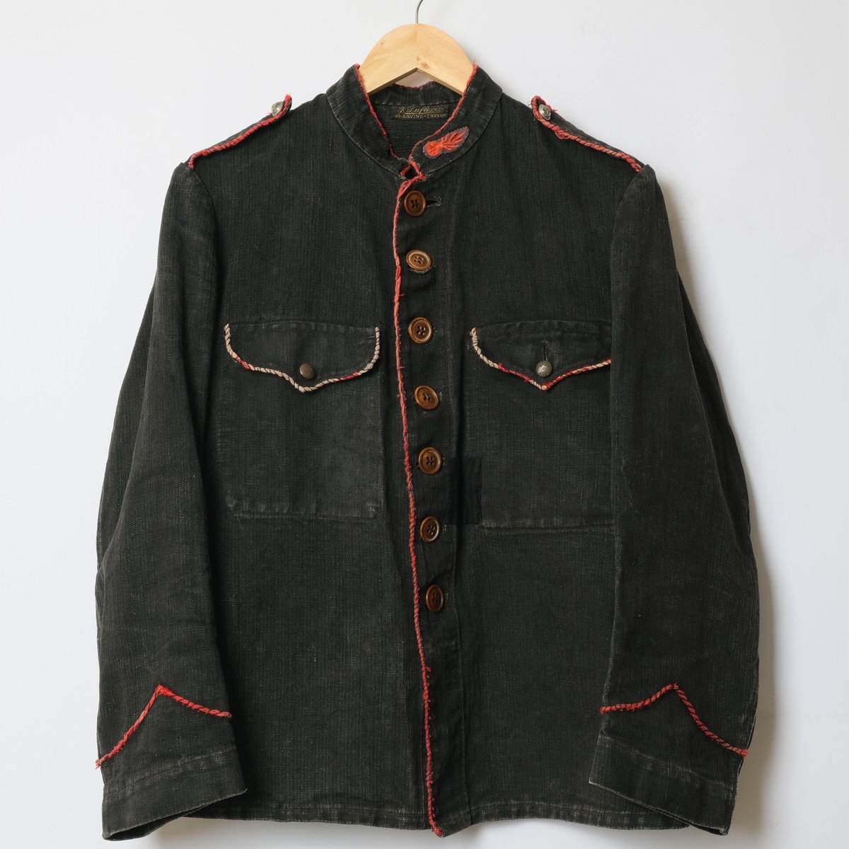1900s France Antique Fireman Jacket Black | U 1900s France Antique Fireman Jacket Black | U
