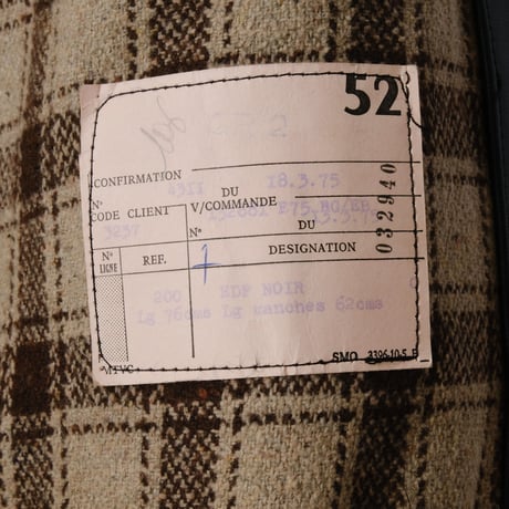 70s French Vintage Leather Jacket (Corbusier Jacket)-BrownCheck
