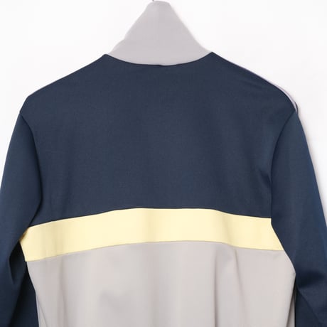 70-80s Vintage adidas Ventex Track Jacket Grey × Navy × Pale Yellow (Made in France)