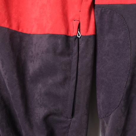 70-80s Vintage adidas Ventex Velours Track Jacket Dark Navy × Red (Made in France)