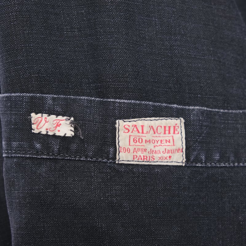 30-40s France Vintage SALACHE Black Linen Maqu